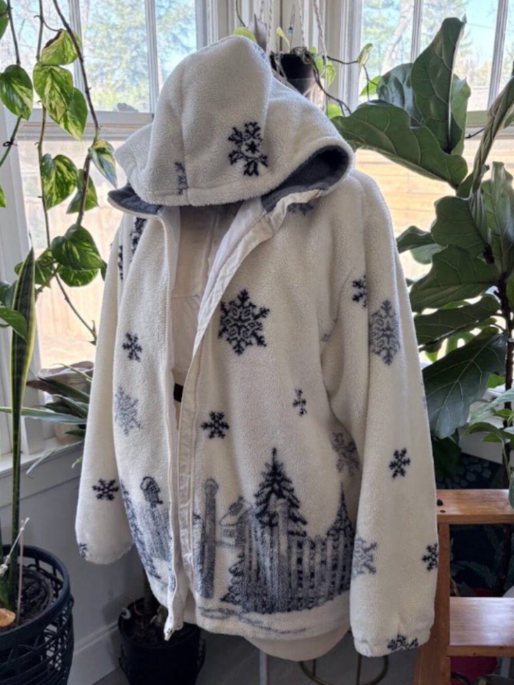 Vintage Cabela’s Snowflake Fleece Hoodie Jacket M